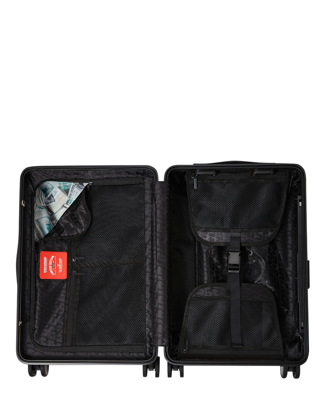 SPRAYGROUND® LUGGAGE MONEYBEAR MOGUL HARDSHELL CARRY-ON LUGGAGE (BLK)